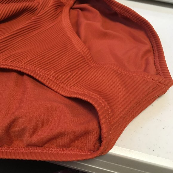 Kona Sol Women's Adjustable Tie Strap Padded Orange 1 Piece Swimsuit Choose Size - Picture 4 of 9